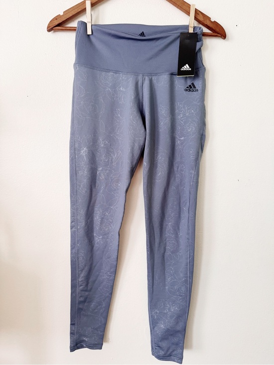 adidas Pants - adidas Blue/Grey Floral-Print Leggings NWT small